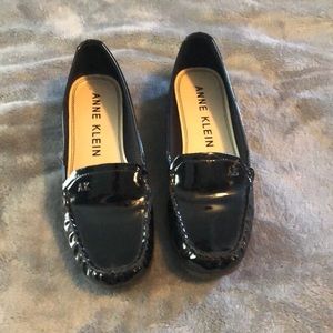 Anne Klein black patent leather loafers